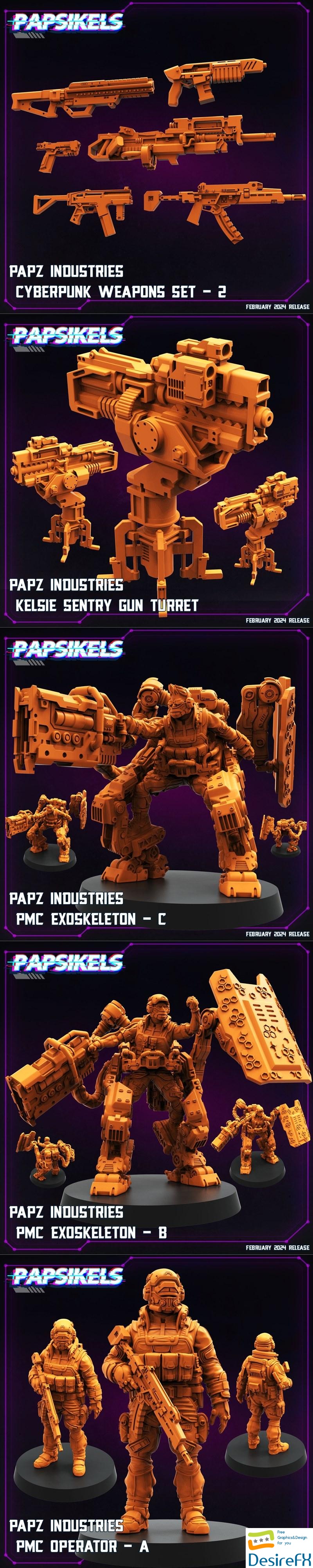 Papsikels Miniatures - Cyberpunk February 2024 3D Print