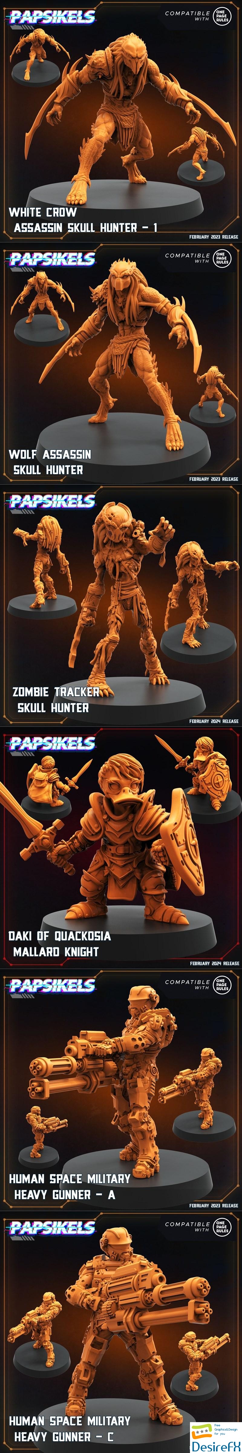 Papsikels Miniatures - Sci-Fi February 2024 3D Print