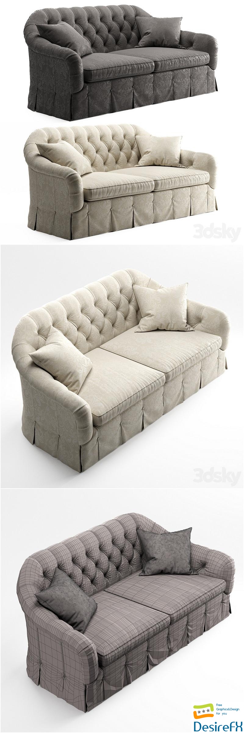 Peyton sofa by Ethan Allen 3D Model