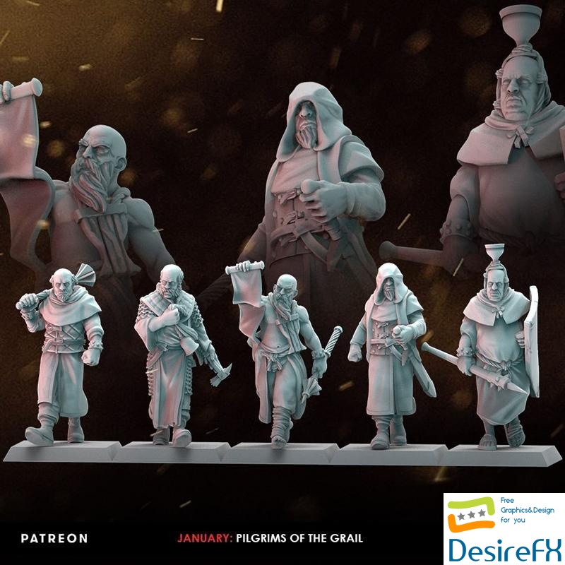 Pilgrims of the Grail 3D Print