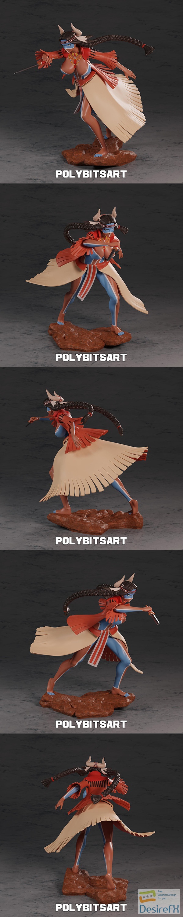 PolyBitsArt – Geronimo – 3D Print
