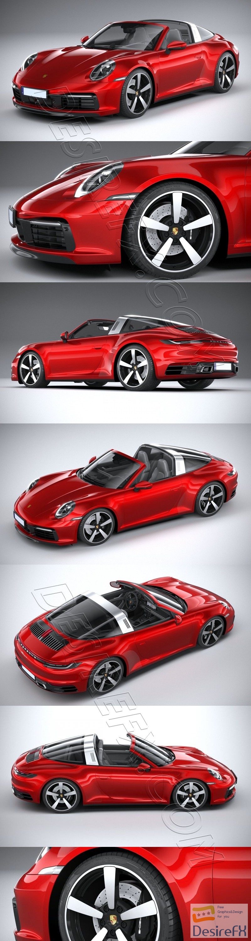 Porsche 911 Targa 2021 3D Model