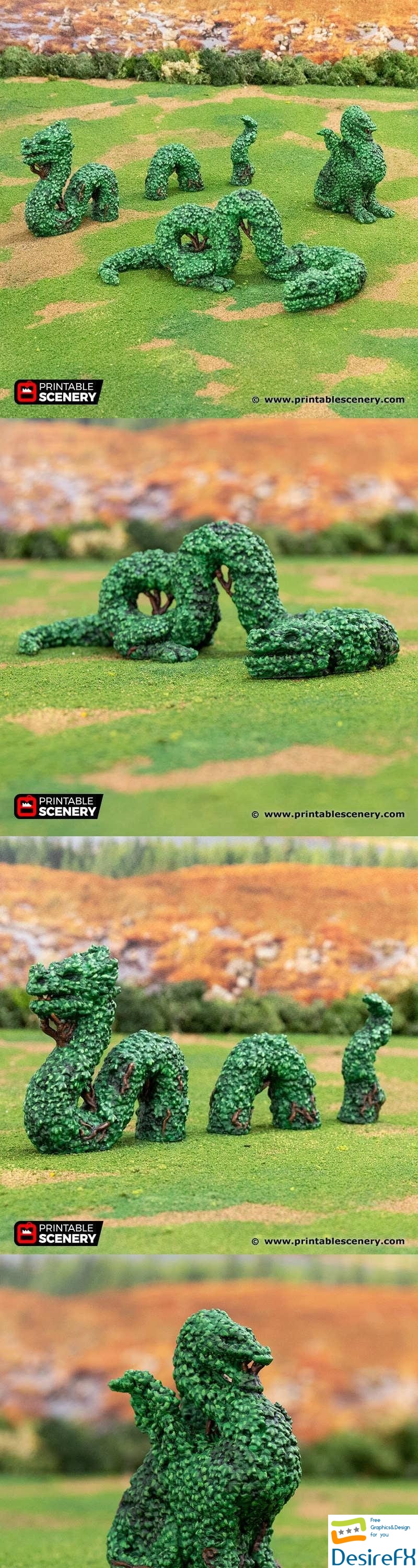 Printable Scenery - The Dragon Hedgerows - 3D Print