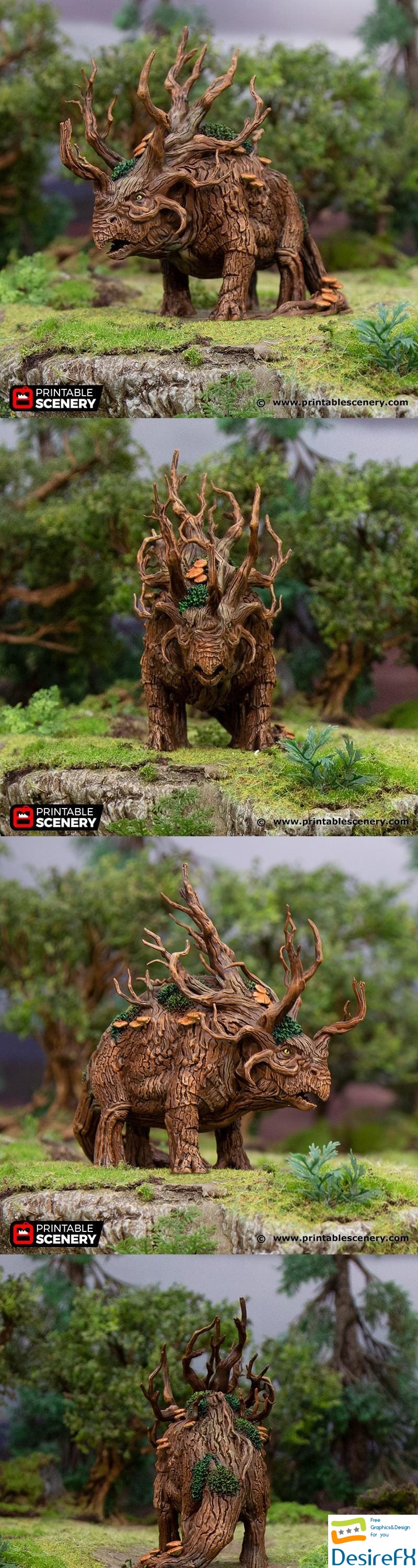 Printable Scenery - Treeceratops - 3D Print