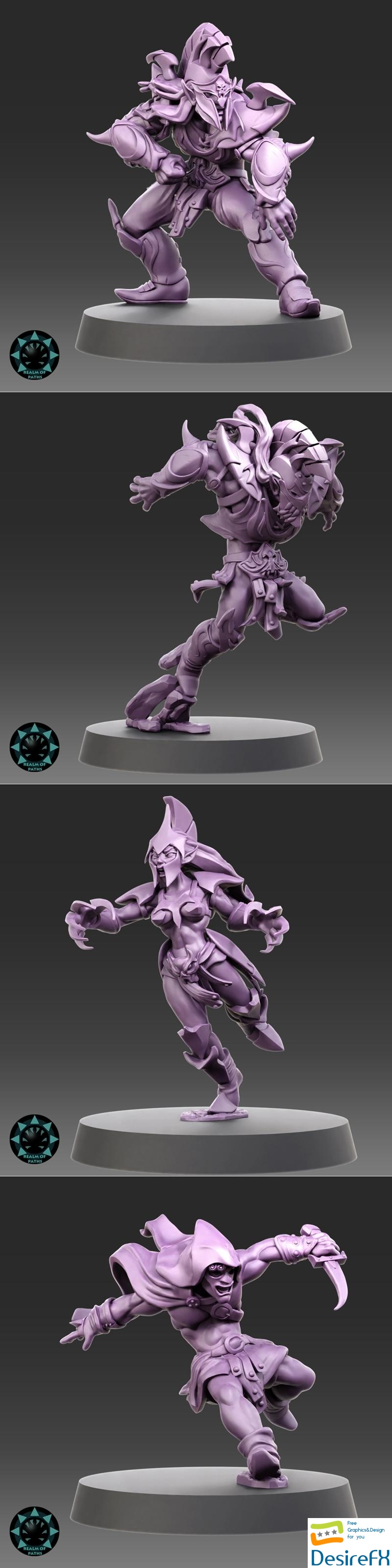 Realm of Paths - Dark Elf - Tormented Spartans 3D Print