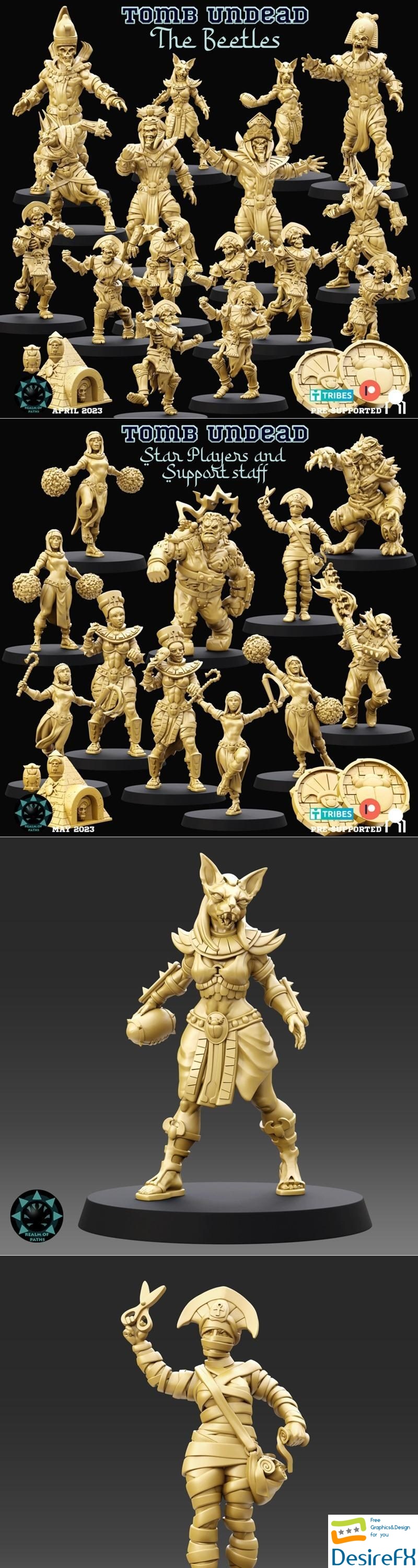 Realm of Paths - Tomb Undead - Star Players and The Beetles - Fantasy Football 3D Print