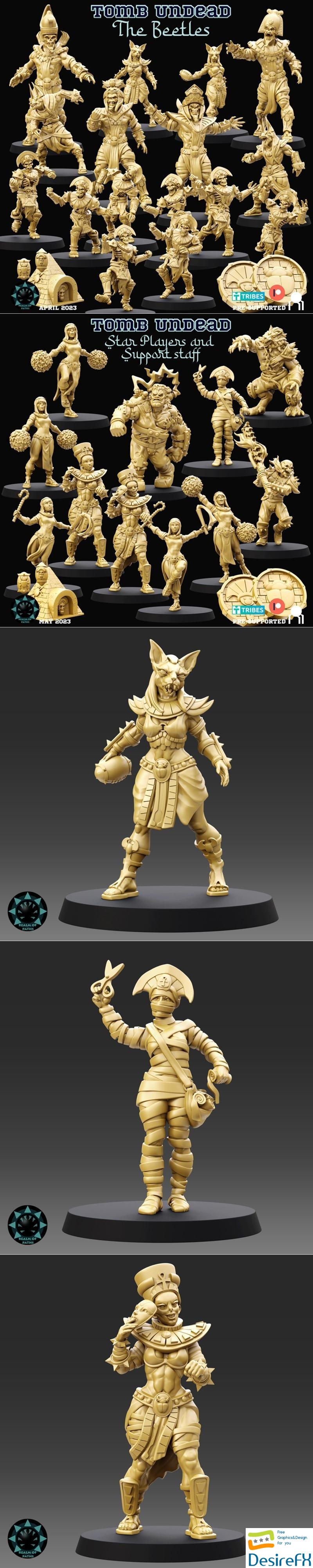 Realm of Paths - Tomb Undead - Star Players and The Beetles - Fantasy Football 3D Print