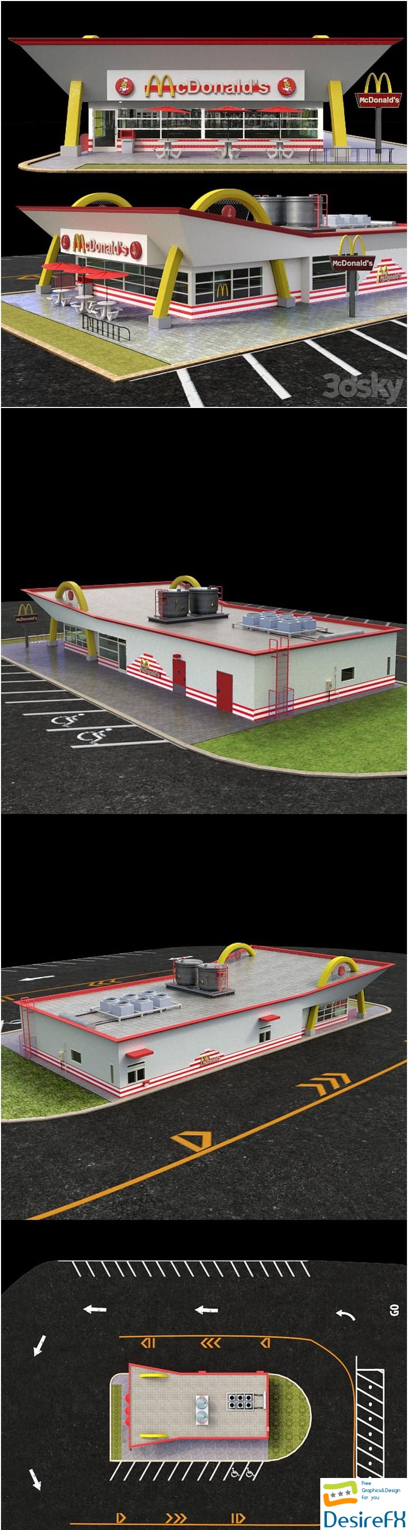 Restaurant McDonalds 3D Model