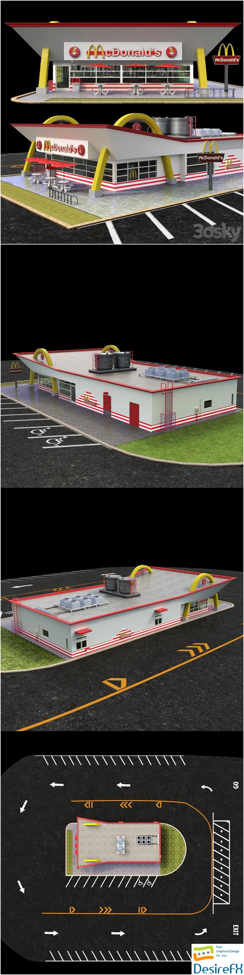 Restaurant McDonalds 3D Model