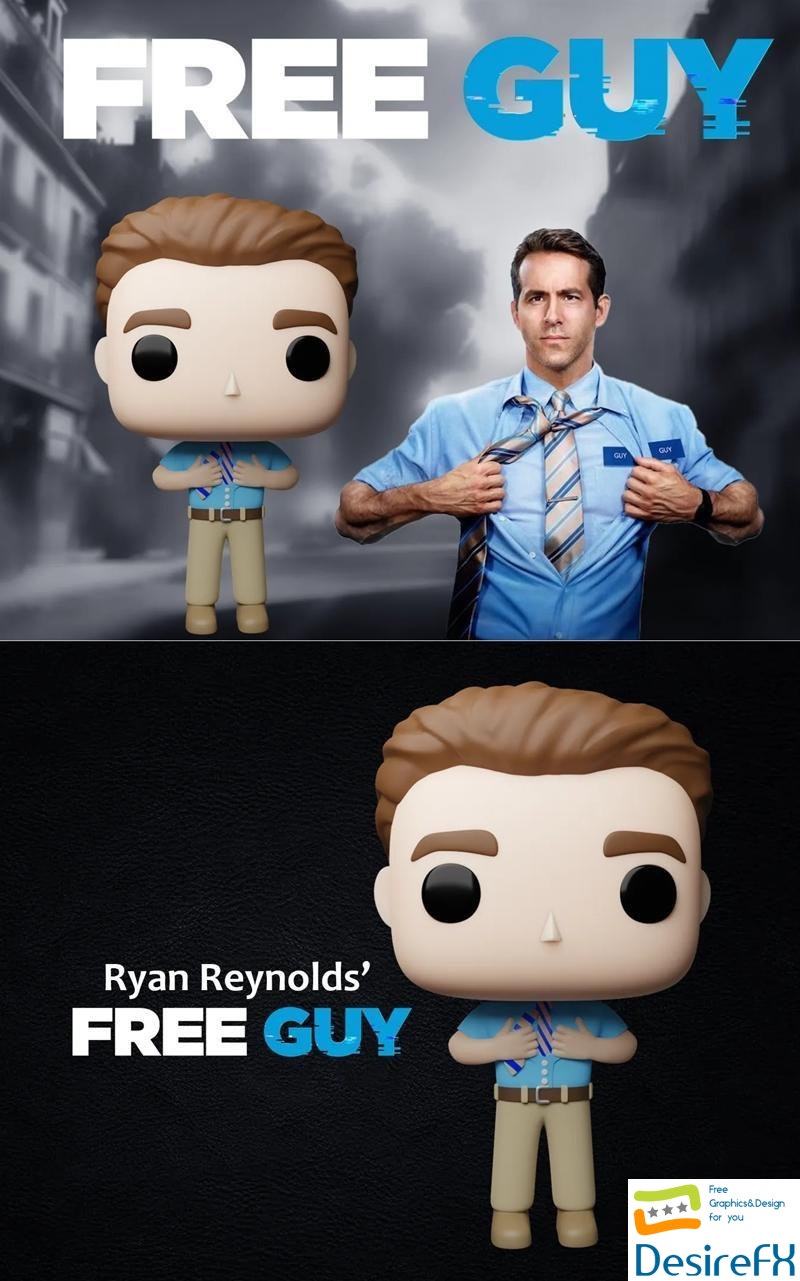 Ryan Reynolds’ Guy from Free Guy Funko Pop 3D Print