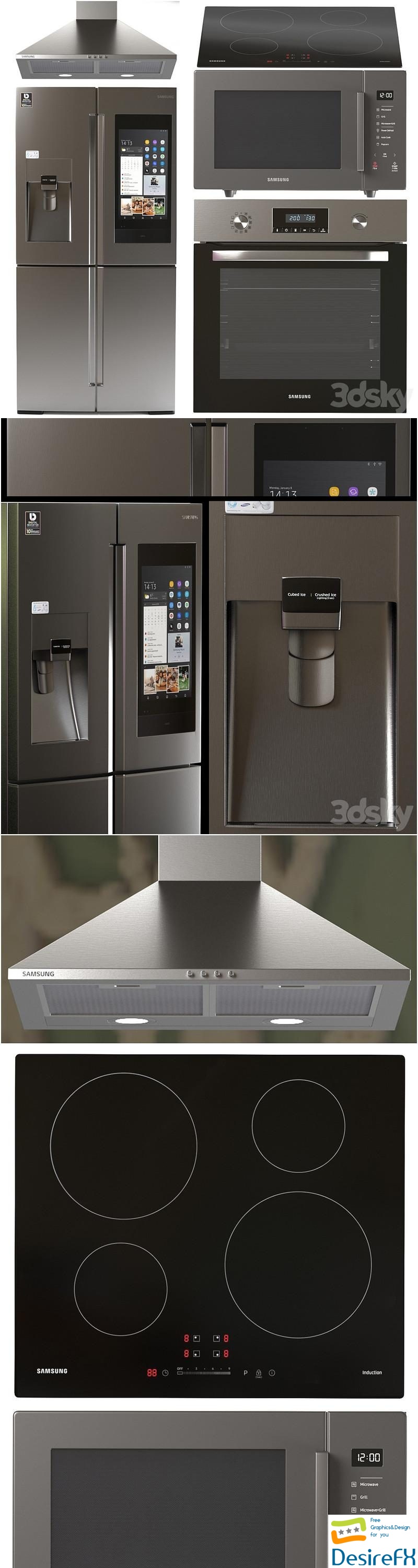 Samsung Kitchen Appliance Set 3 3D Model