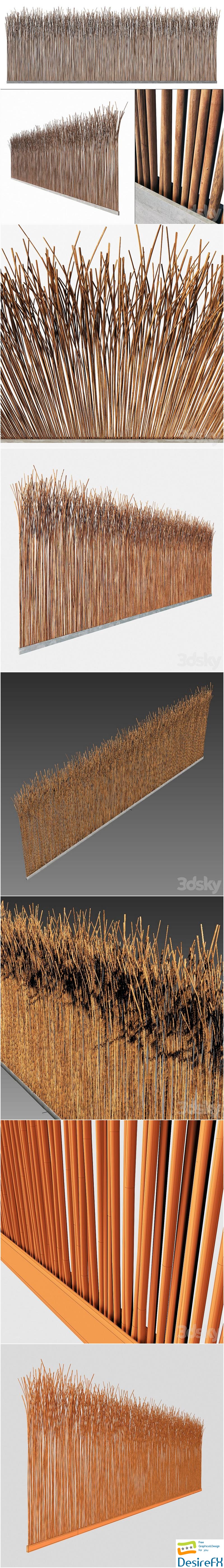 Screen long branch thin decor n5 Long screen of thin branches No. 5 3D Model