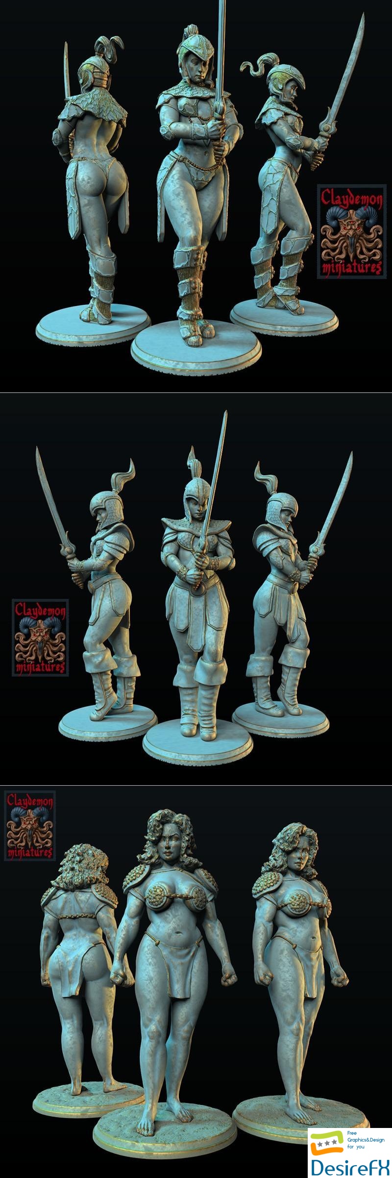 Second court guard and First court guard and The Demigoddess 3D Print