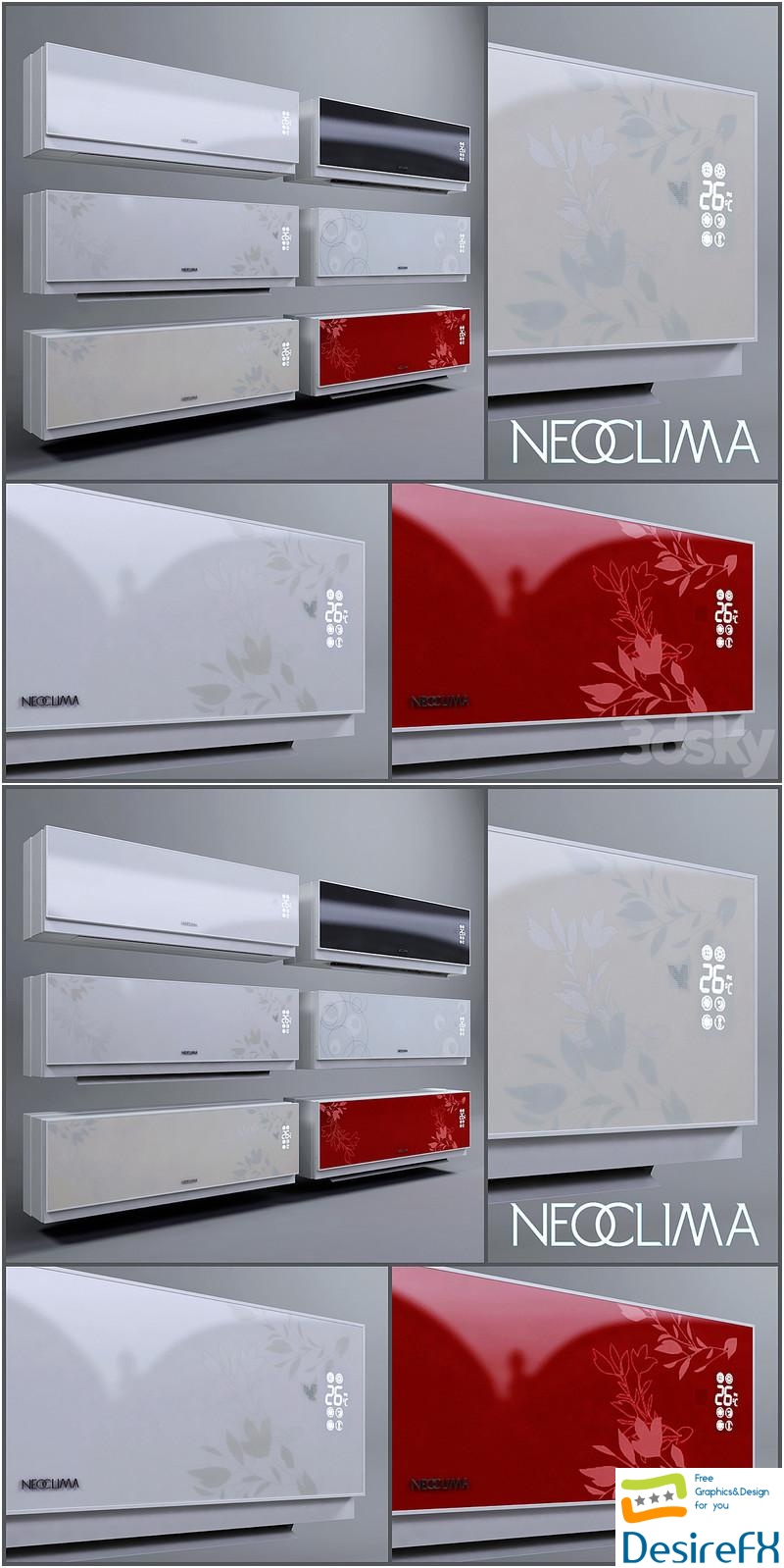 Series of air conditioners NeoArt Neoclima 3D Model