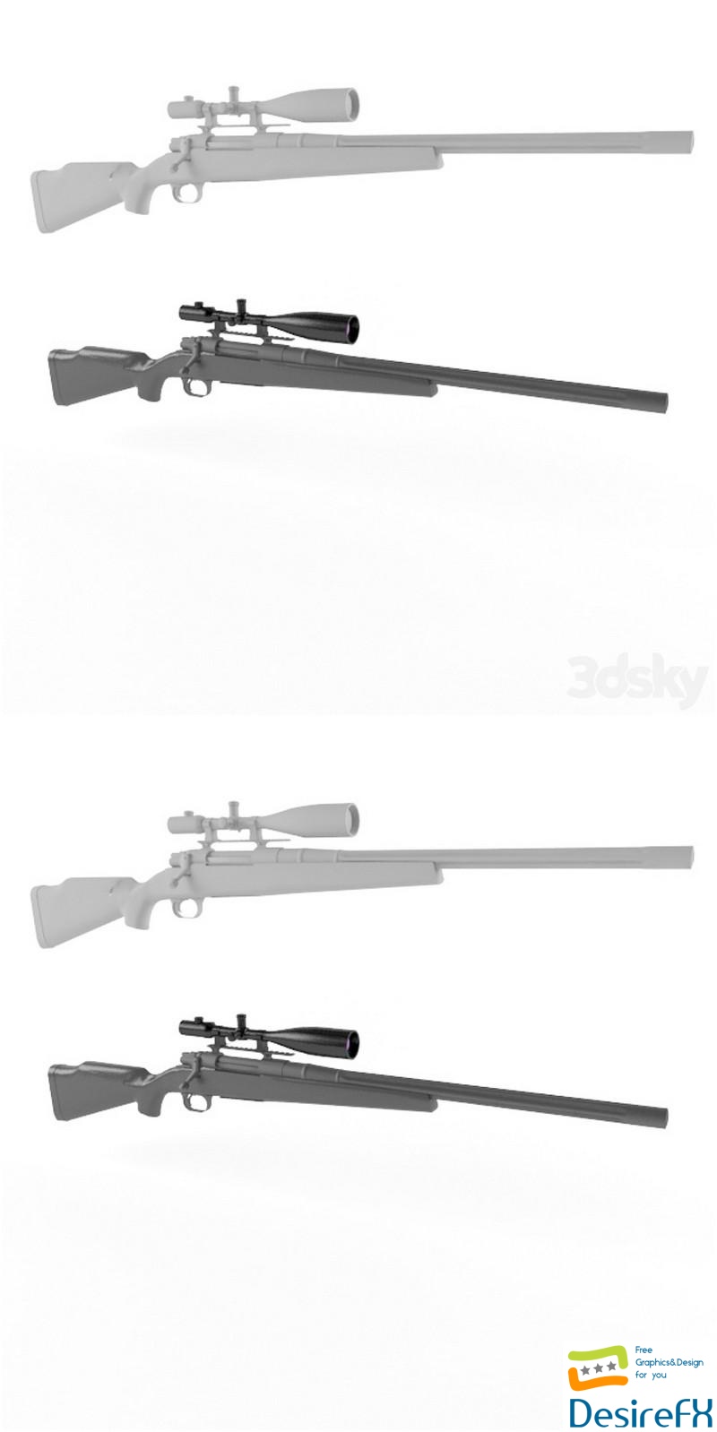 Sniper rifle 3D Model