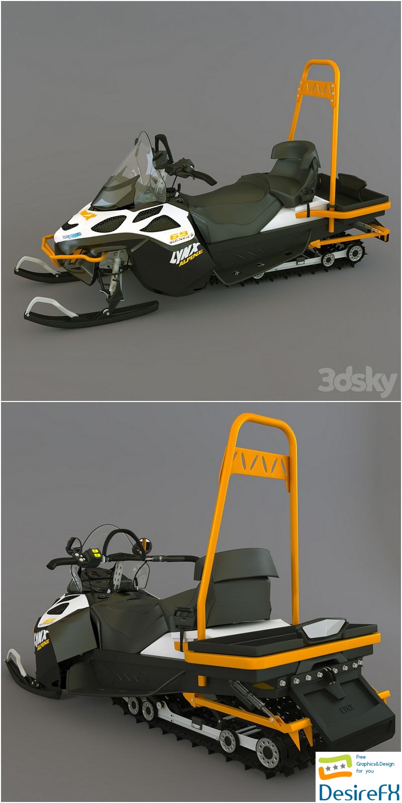 Snowmobile Ranger Alpine 3D Model