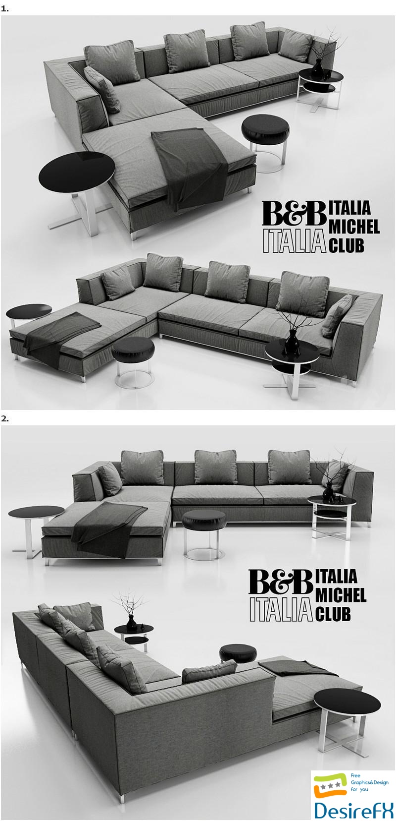 Sofa B&B ITALIA MICHEL 3D Model