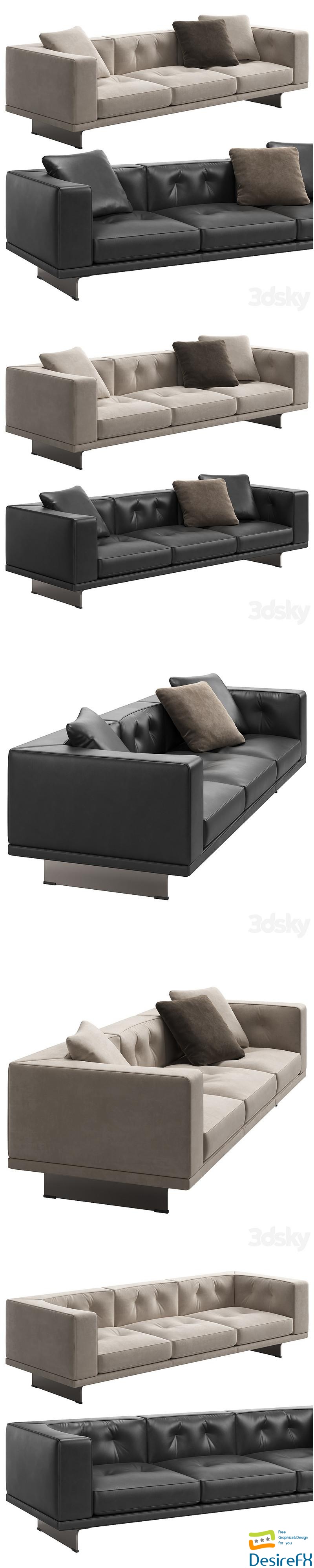 Sofa Dylan Small by Minotti 3D Model