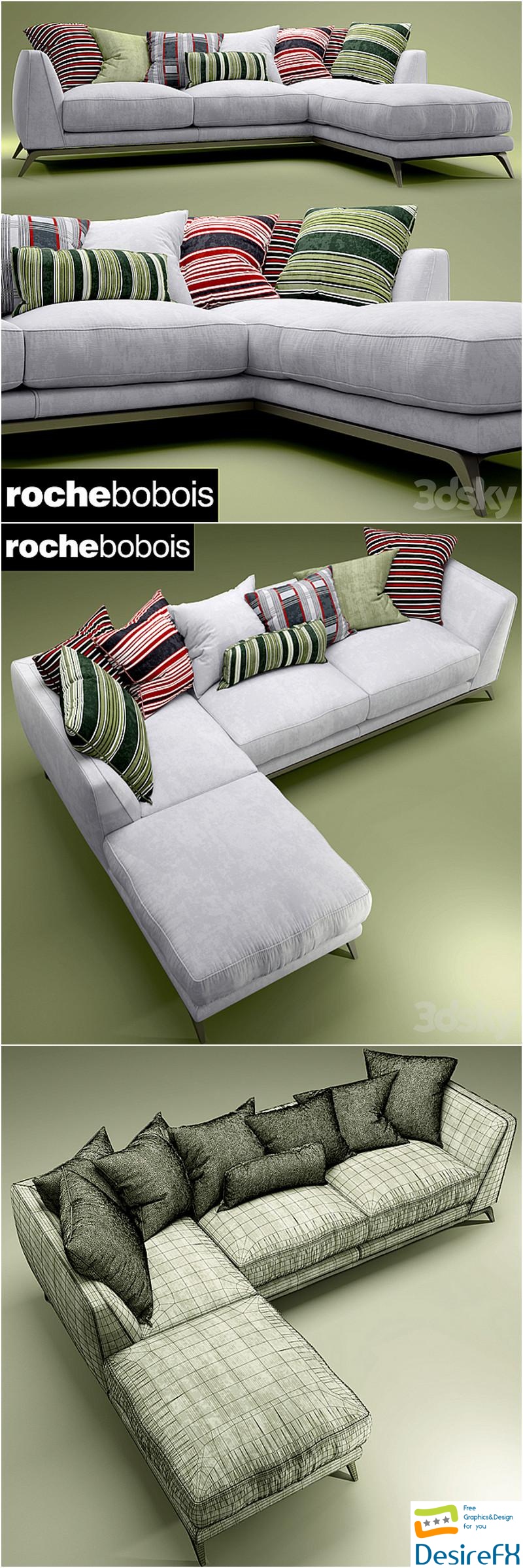Sofa roche bobois edena modular 3D Model