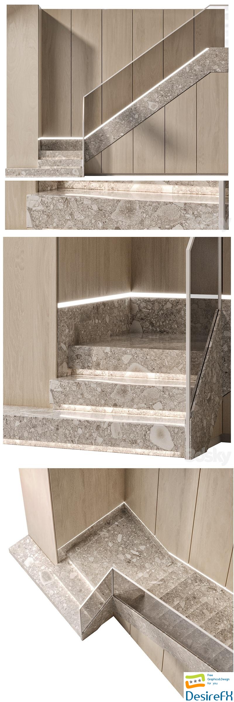 Stair modern 6 3D Model