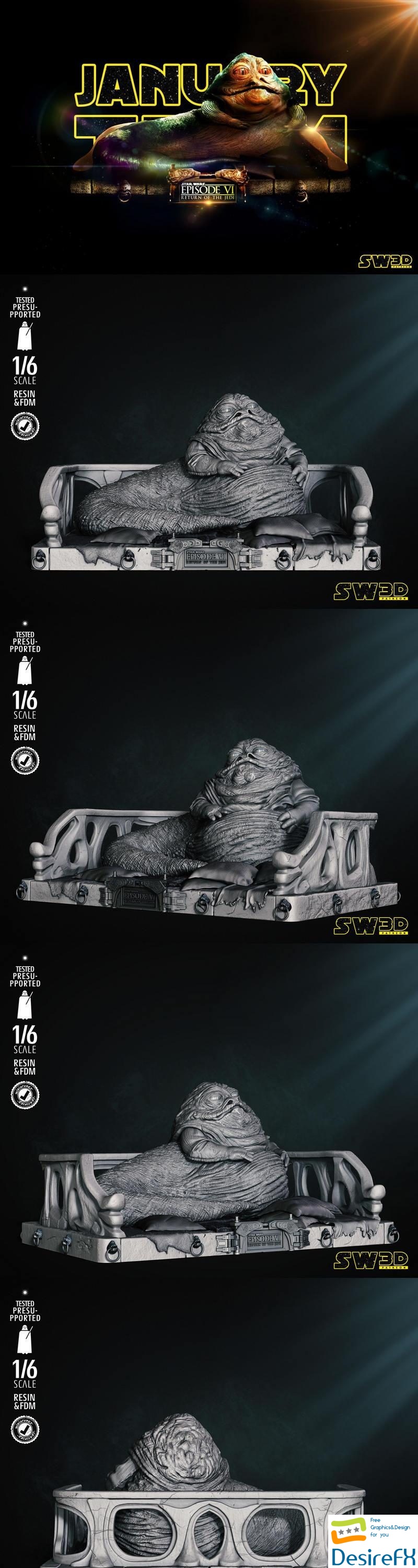Star Wars - Jabba Sculpture - 3D Print