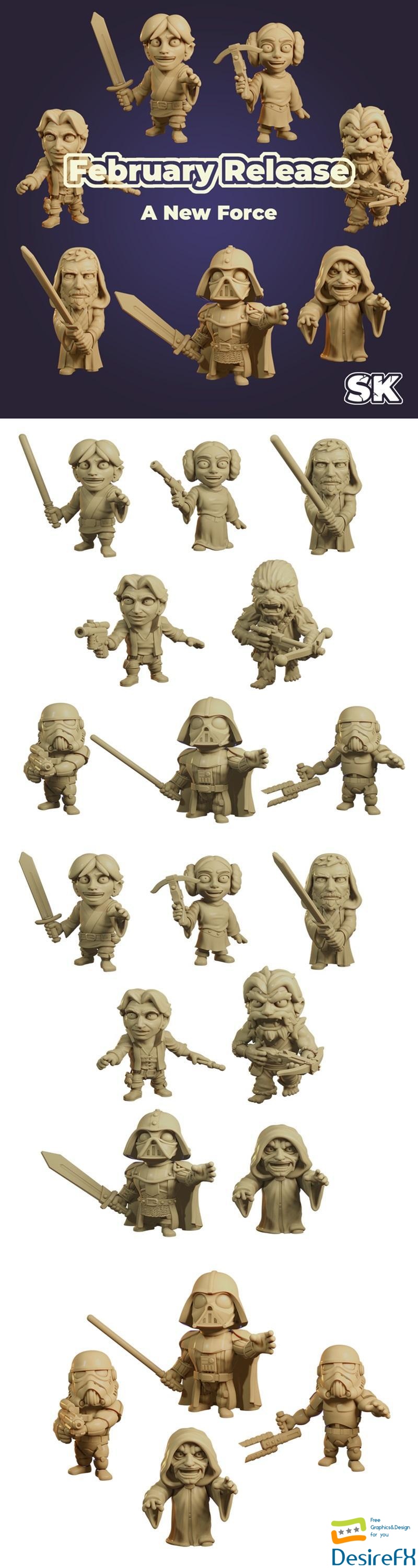 StoneKing - Medieval and Sci-fi Star Wars February 2024 3D Print