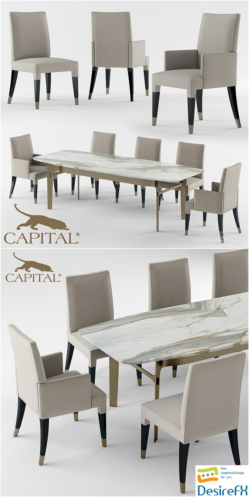 Table and chair capitalcollection keatrix 3D Model