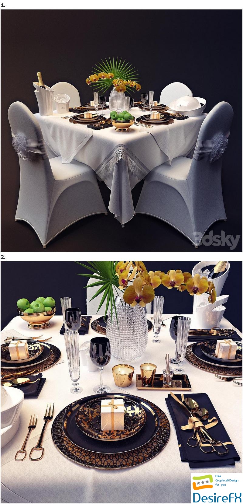 Table appointments Hermes style Tableware style Hermes 3D Model
