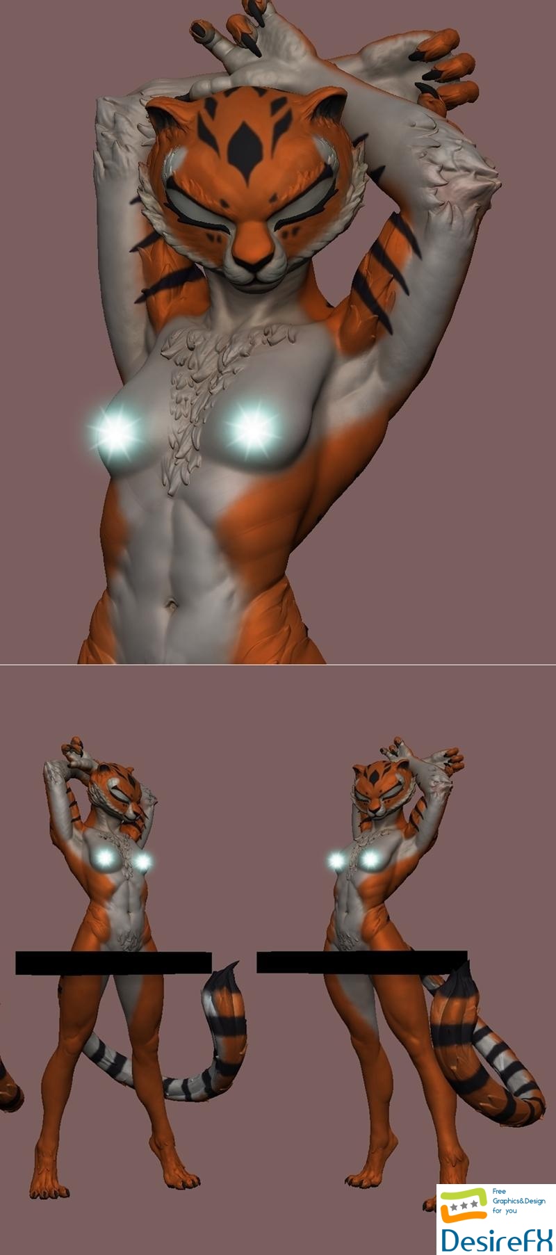 Tigress Extra Version 3D Print