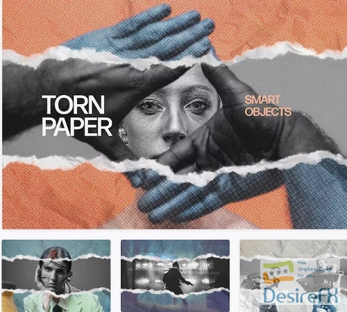 Torn Cut Out Paper Photo Effect - 92015964