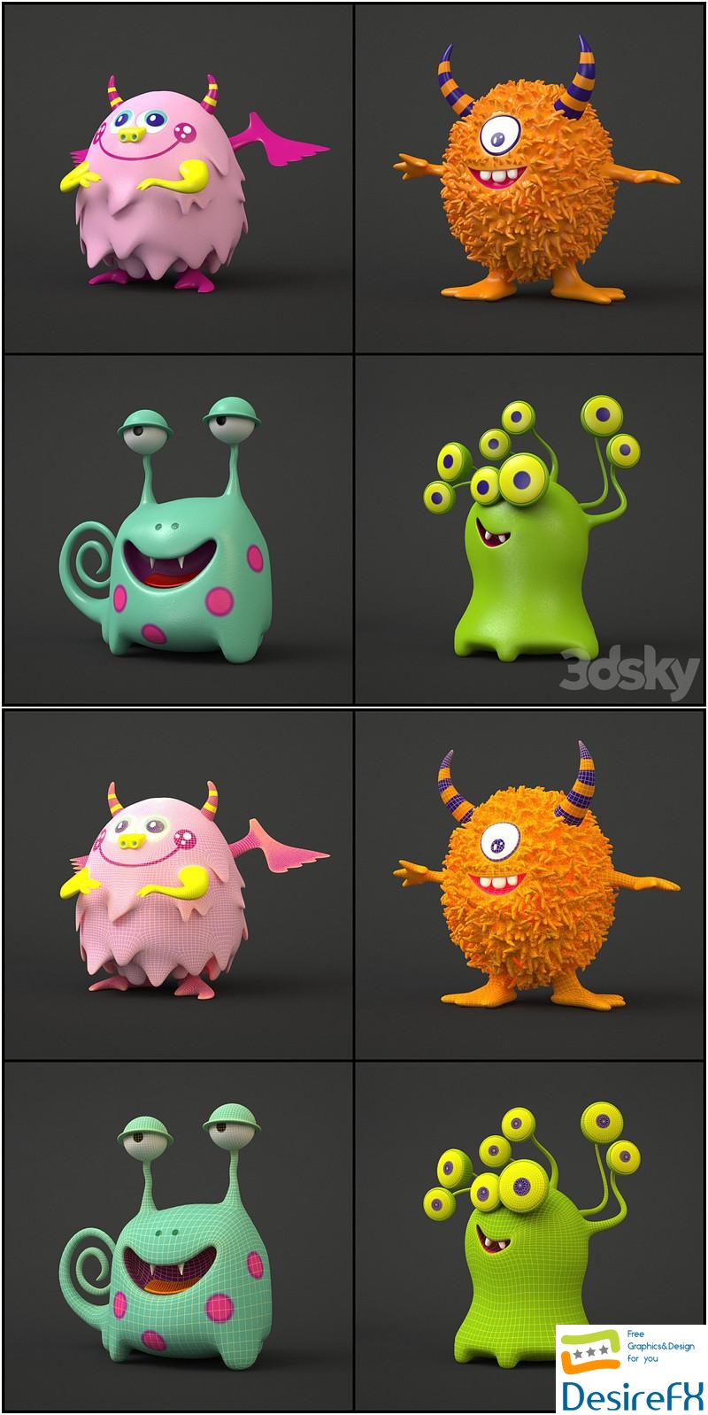 Toy monsters 3D Model
