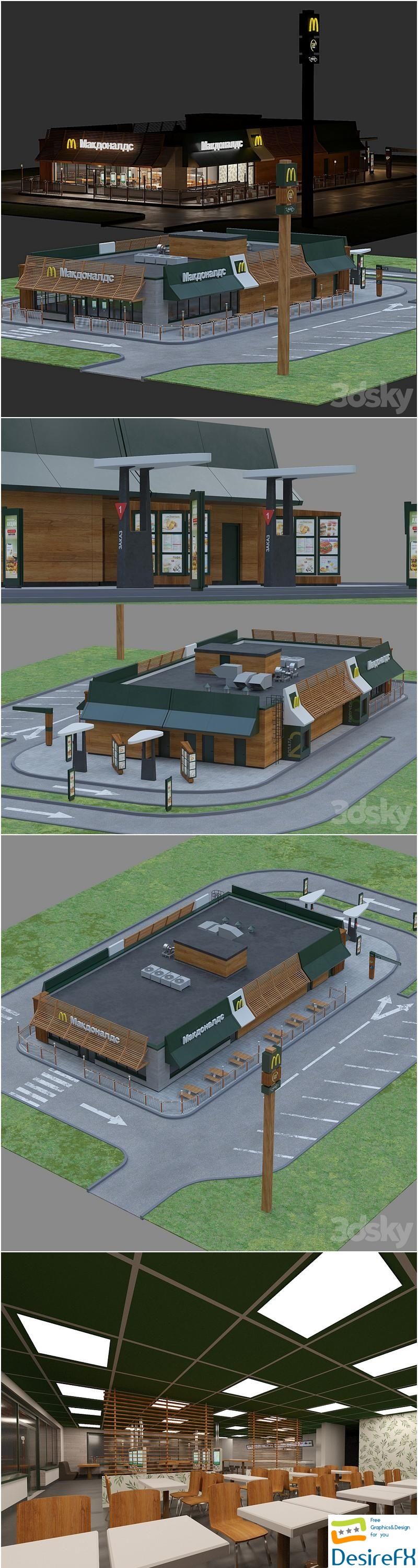 Typical McDonalds Restaurant 3D Model