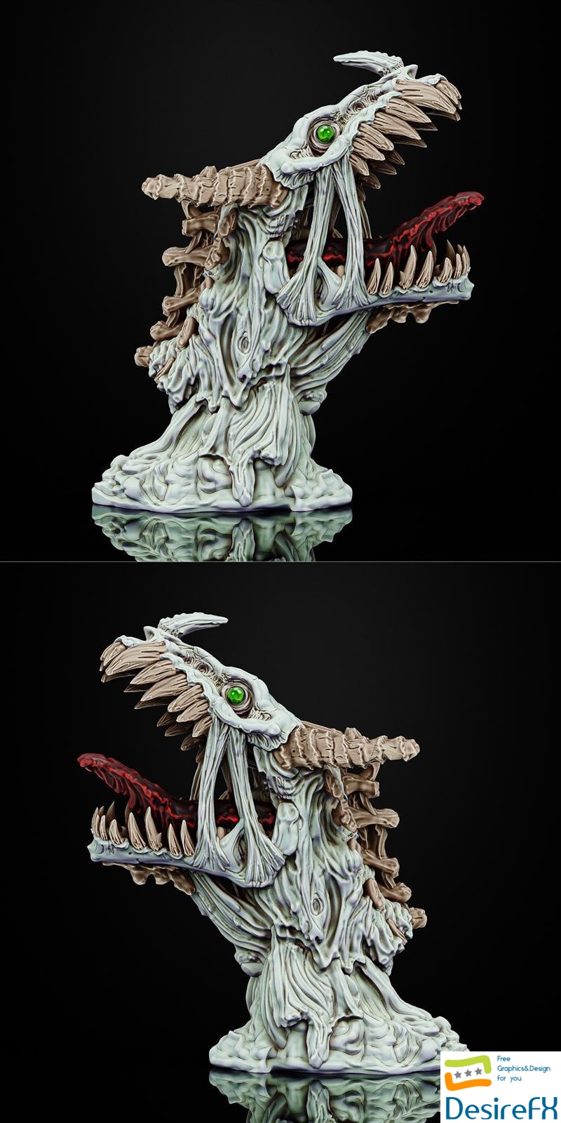 Undead Dragon head 3D Print