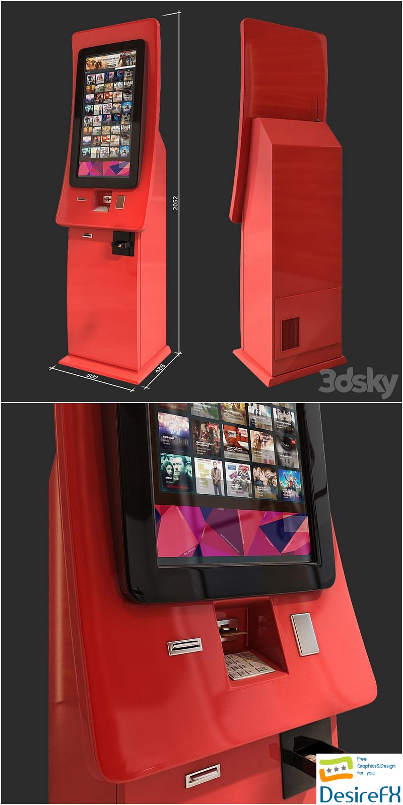 Vending machine for movie tickets 3D Model