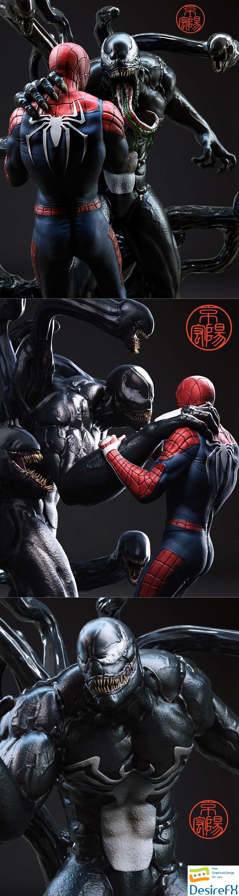 Venom vs Spiderman fanart 3D Print