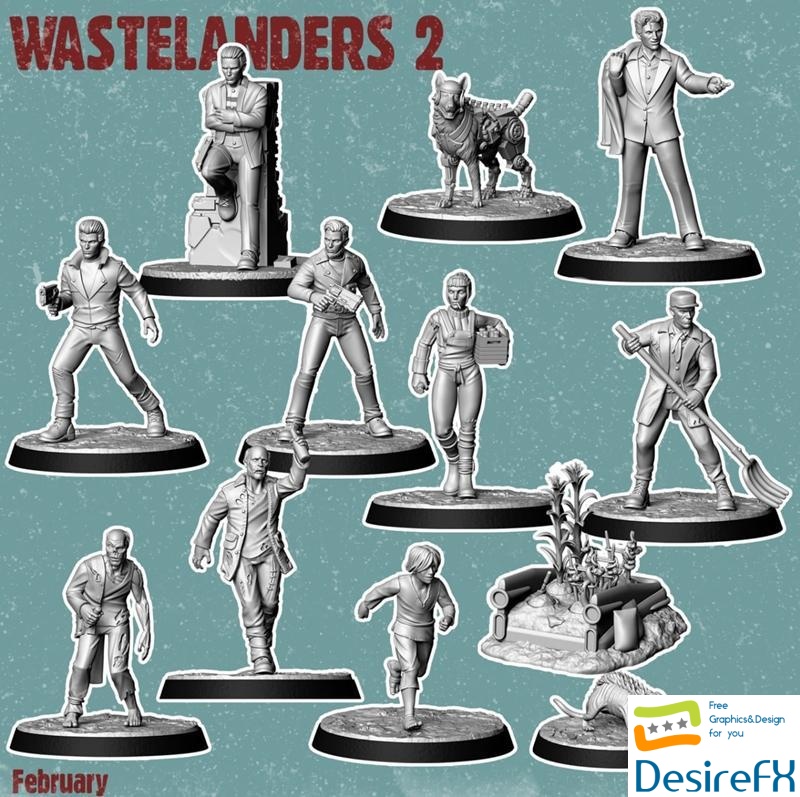 Vermilion Miniatures - Wastelanders 2 3D Print