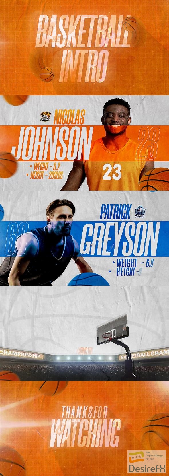 VideoHive Basketball Player Intro 50647857