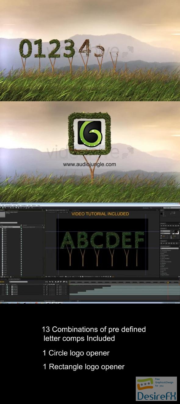 VideoHive Growing Tree Letters And Logo Pack 5148522