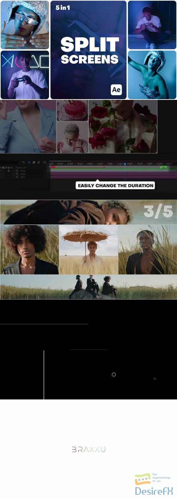 VideoHive Multiscreen Transitions – 5 Split Screen – Vol. 03 50639635
