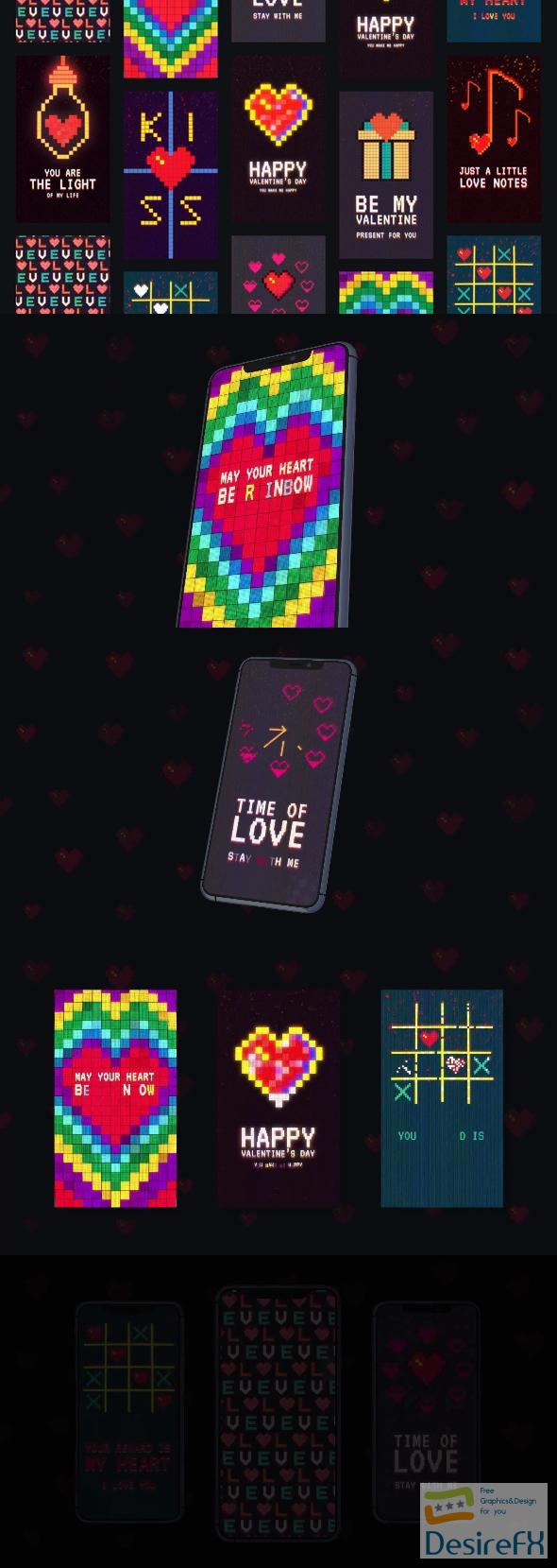 VideoHive Valentines Day Pixel Stories 50619978