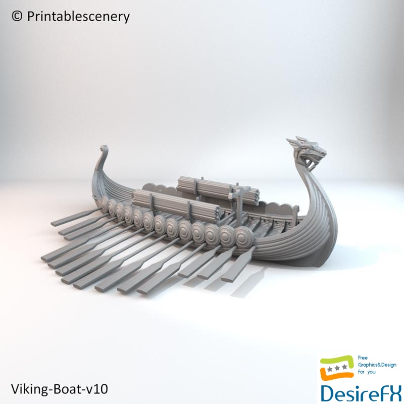 Viking Boat (Complete) 3D Print