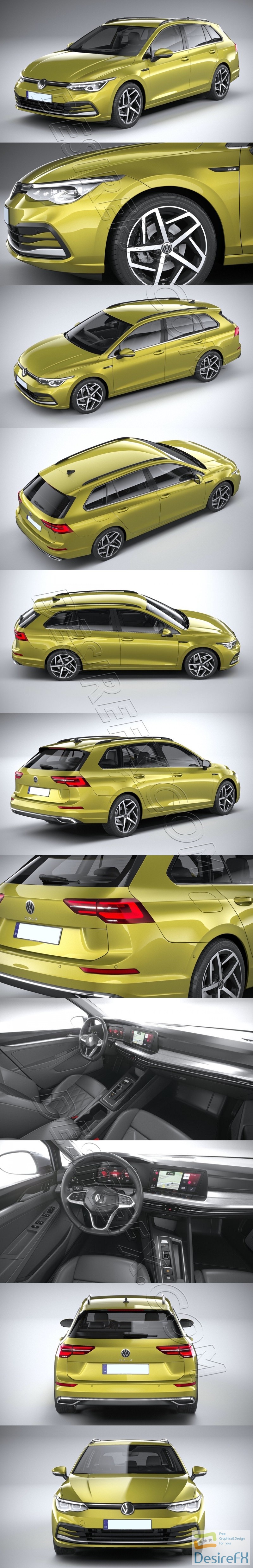Volkswagen Golf Variant Basic 2021 3D Model