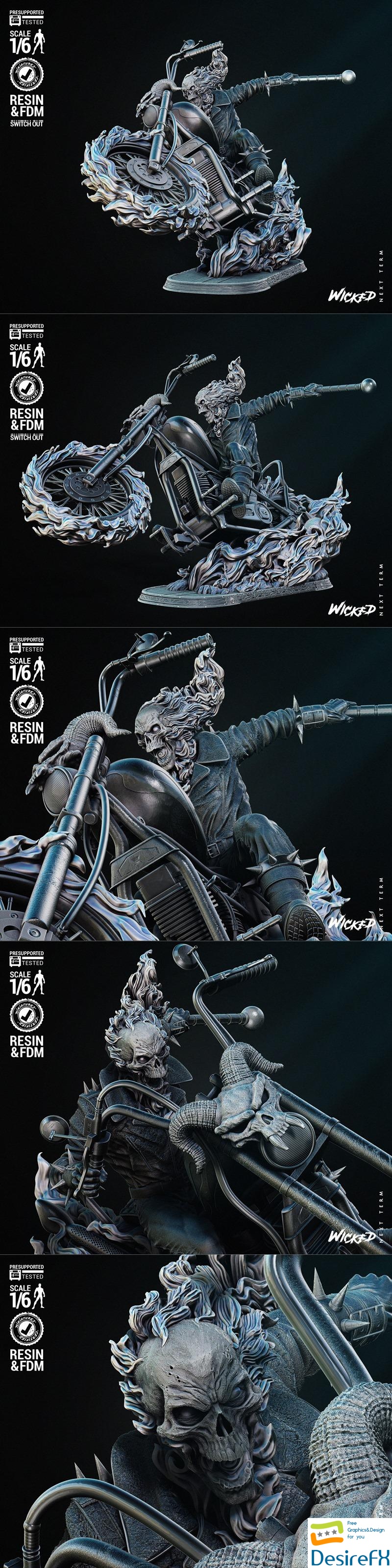 Wicked - Ghost Rider Johnny Blase Sculpture 3D Print
