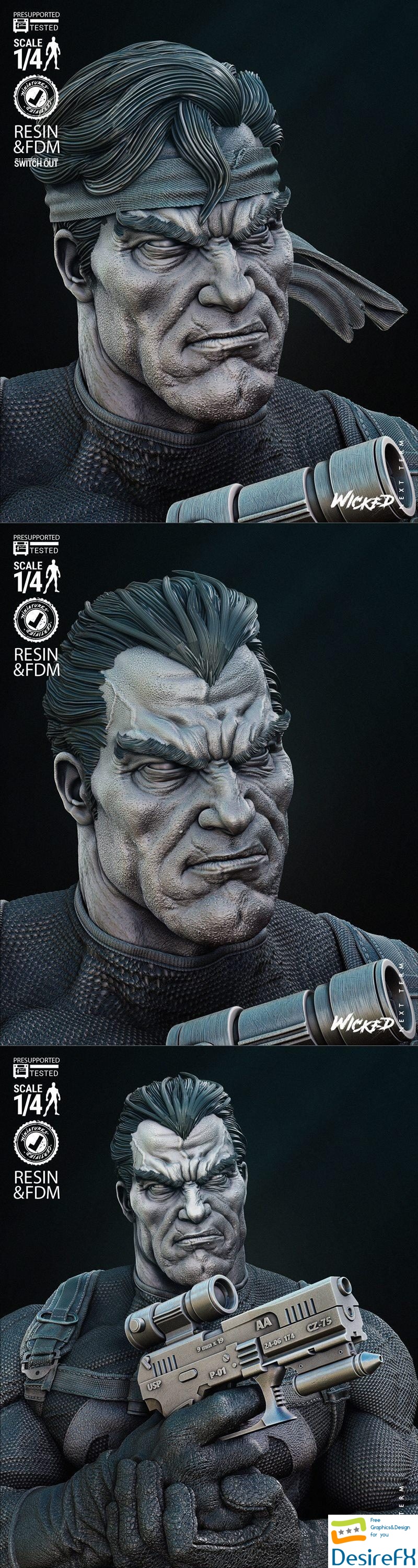 Wicked - Punisher Bust 3D Print