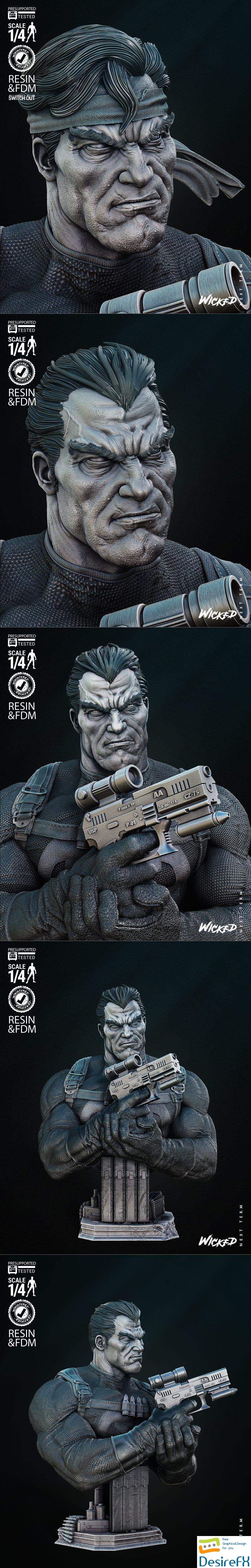 Wicked - Punisher Bust 3D Print