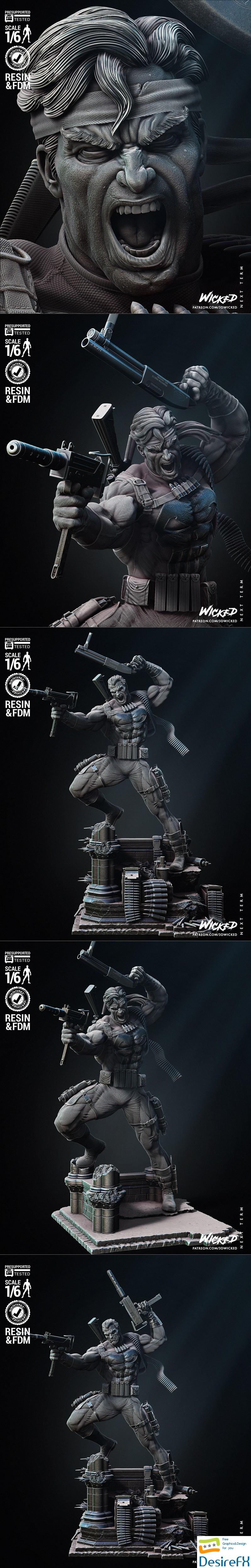 Wicked - The Punisher Sculpture 3D Print