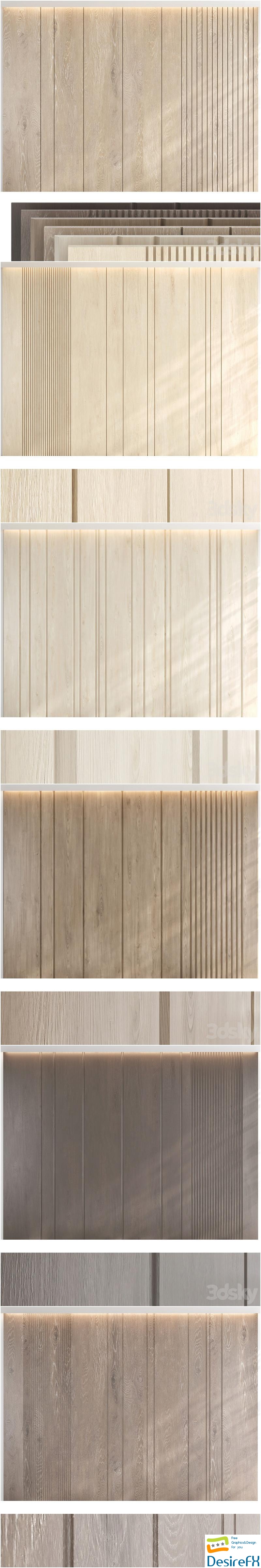 Wood panel set v01 3D Model