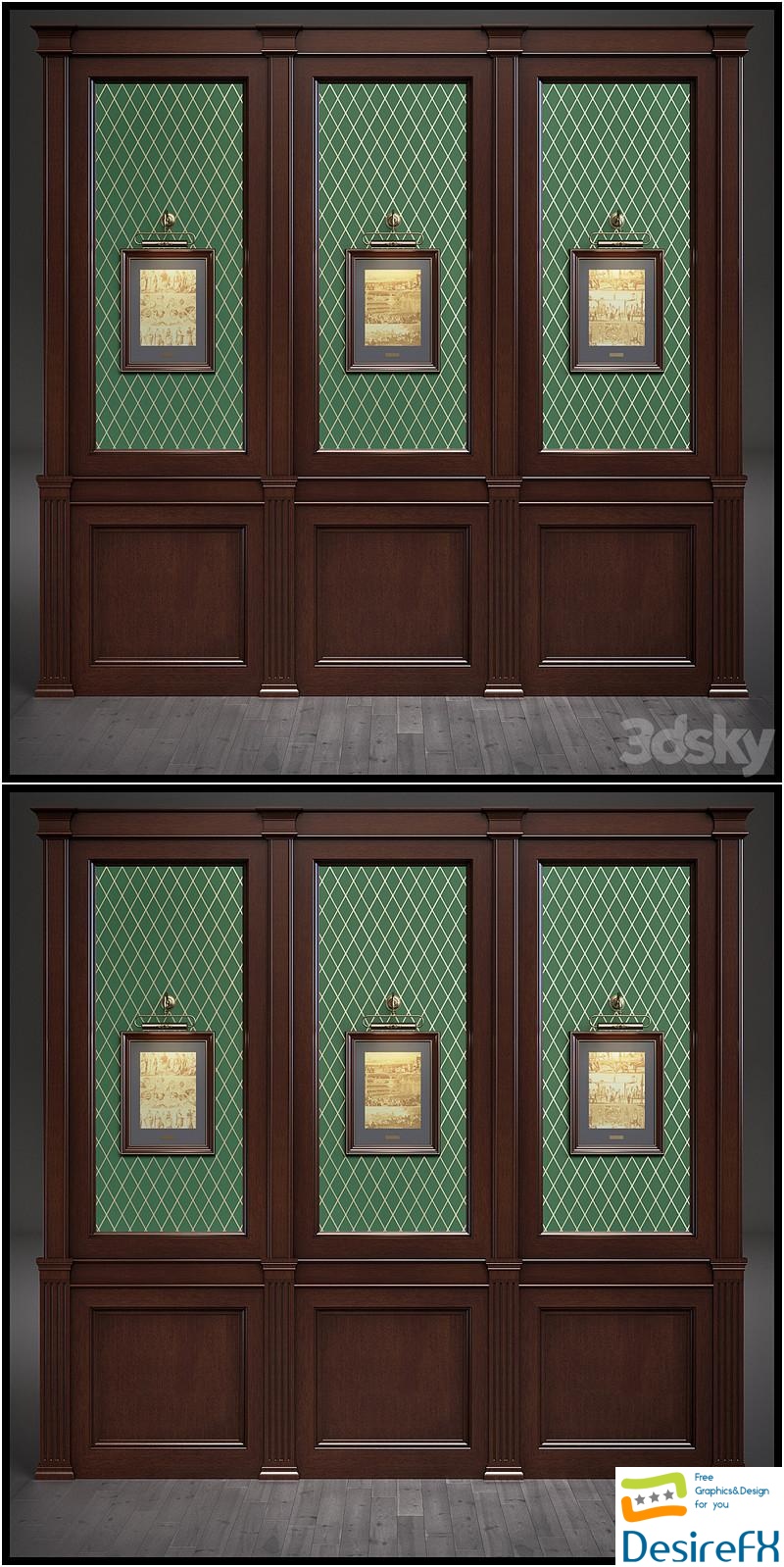 Wood panels for cabinets 3D Model