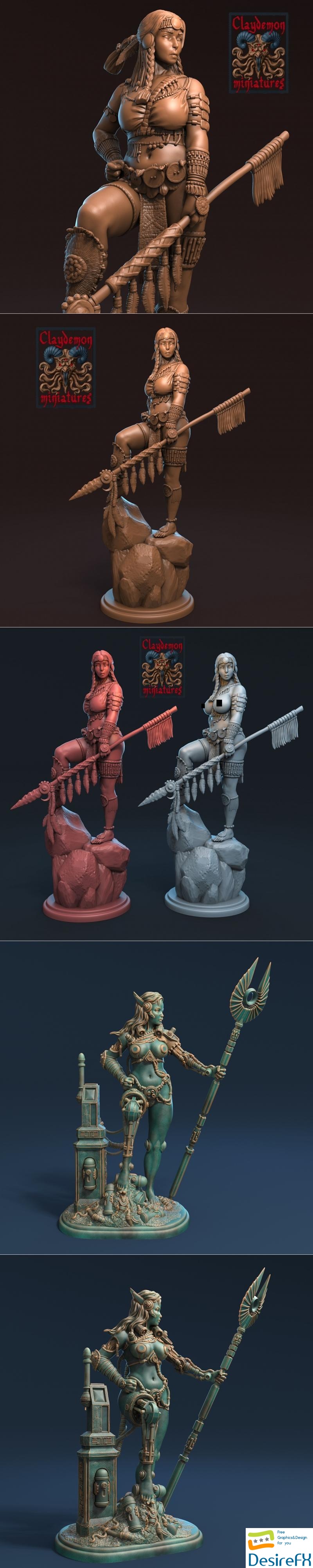 Yona the buffalo huntress and Cyberjen 3D Print