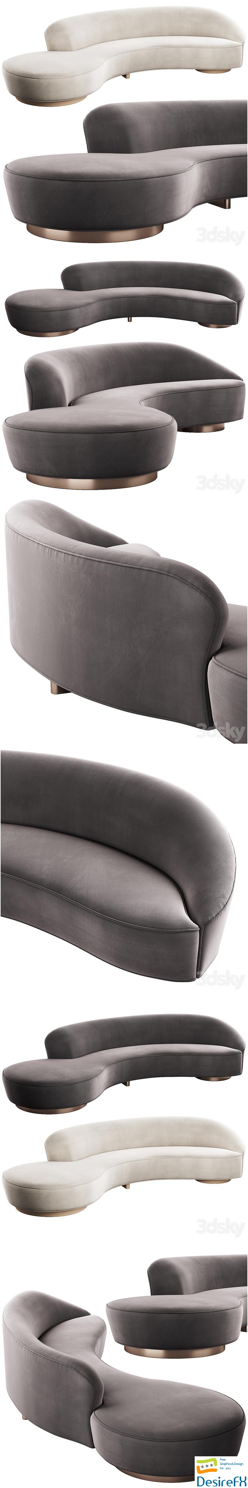 005 Serpentine sofa with arm by Vladimir Kagan 3D Model